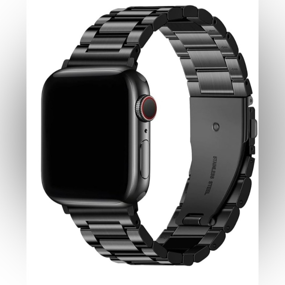Fullmosa Luxury Black Stainless Steel Apple Watch Compatible Watch Band 1 -9